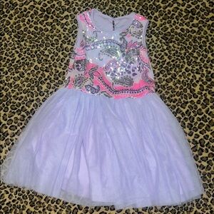 Pippa and Julie girls size 6x Sparkling Pink and Purple  Dress